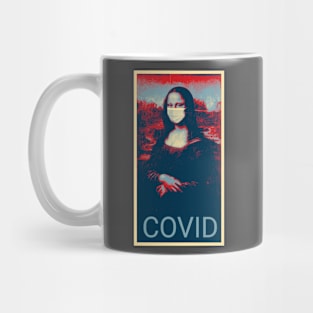 Covid-19 Coronavirus Mona Lisa with face mask - Shepard Fairey style Mug